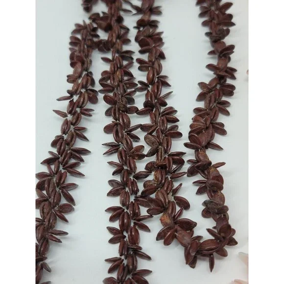 5 Vtg Wood & Seashell Tropical Fashion Beaded Necklace lot Handmade Layered Boho - Picture 8 of 15